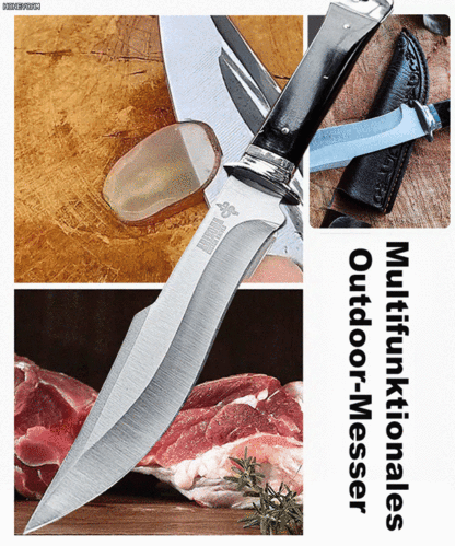 Hochfestes Outdoor- & Küchenmesser aus 72-fach geschmiedetem Wolfram-Vanadium-Stahl