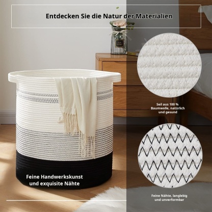 Baumwollseil Wäschekorb Korb Magazin Snacks Lagerung Haushalt Eimer Lagerung Korb Lagerung Korb Webe