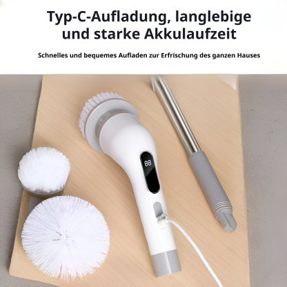 Multifunktionale elektrische Reinigungsbürste, 9 Köpfe, Küche, Badezimmer, Reinigung, kabelloses Lad