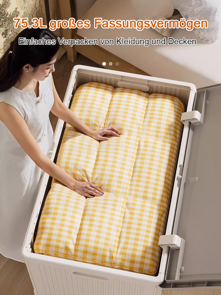 Platz für 50 Kleidungsstücke! ✨ Die faltbare XL-Aufbewahrungsbox mit Rollen. Keine Montage, sofort startklar! 📦💨