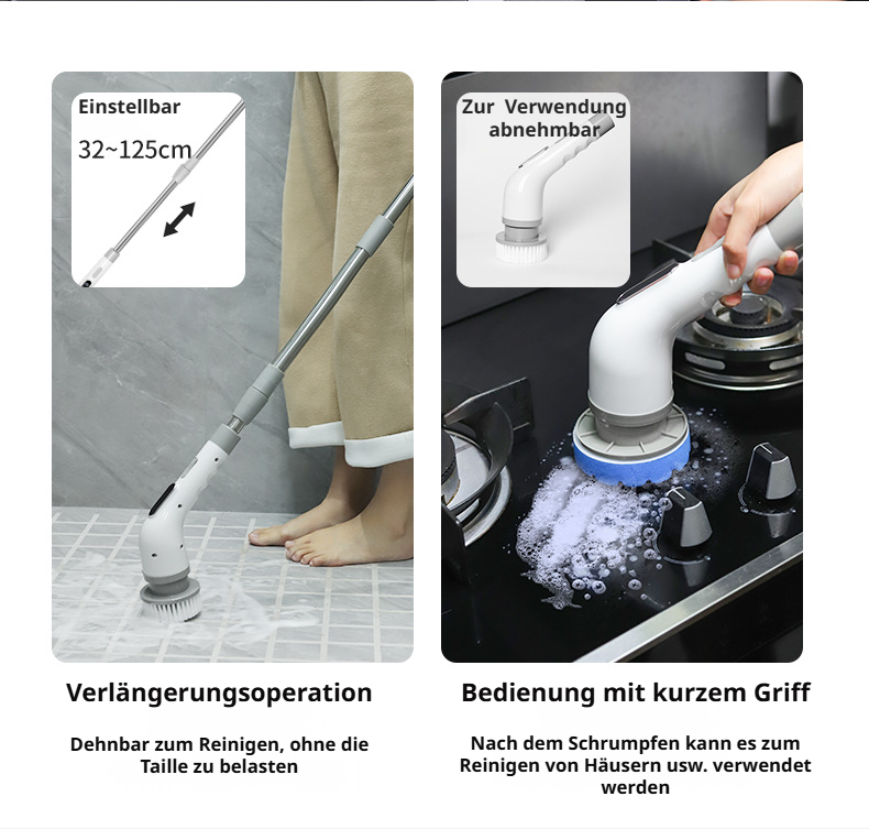 Einfache Anwendung der elektrischen Reinigungsbürste