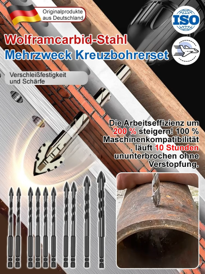 Wolframstahl-Kreuzbohrer-Set✨ Durchdringt Stahlbeton in 3 Sekunden mühelos.