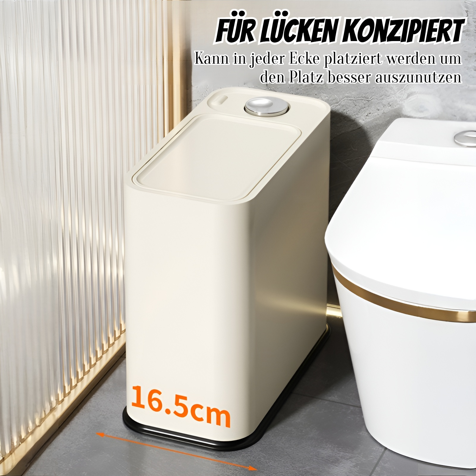 Druckknopfschalter Schmalschlitz-Mülleimer macht die Hände nicht schmutzig Multifunktions-Mülleimer 