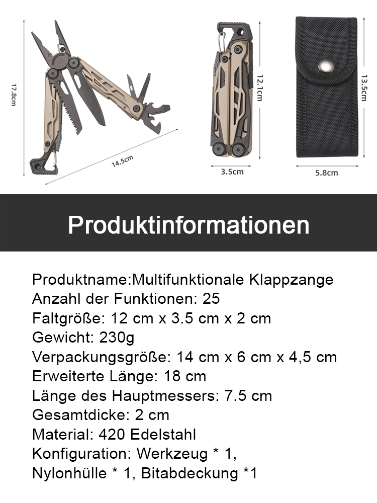 Effizienter arbeiten, früher Feierabend! 🚀 Dieses eine Edelstahl-Multifunktionstool ersetzt 25 Werkzeuge! 🛠️
