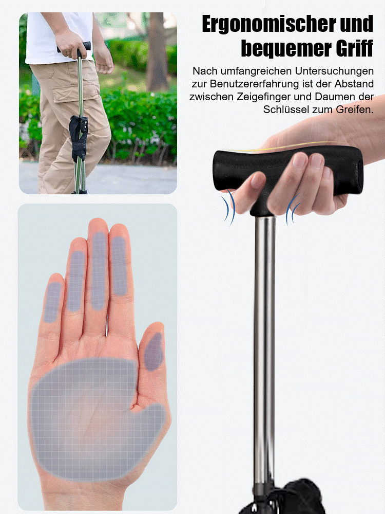 【In 3 Sek. faltbar ⏱️】 Der 2-in-1 Gehstock & Stuhl für unterwegs – jetzt mit kostenlosem Versand! 🚚