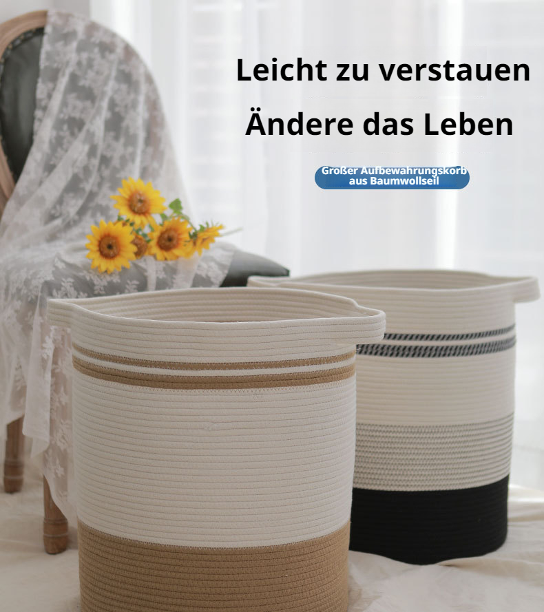 Baumwollseil Wäschekorb in modernem Design