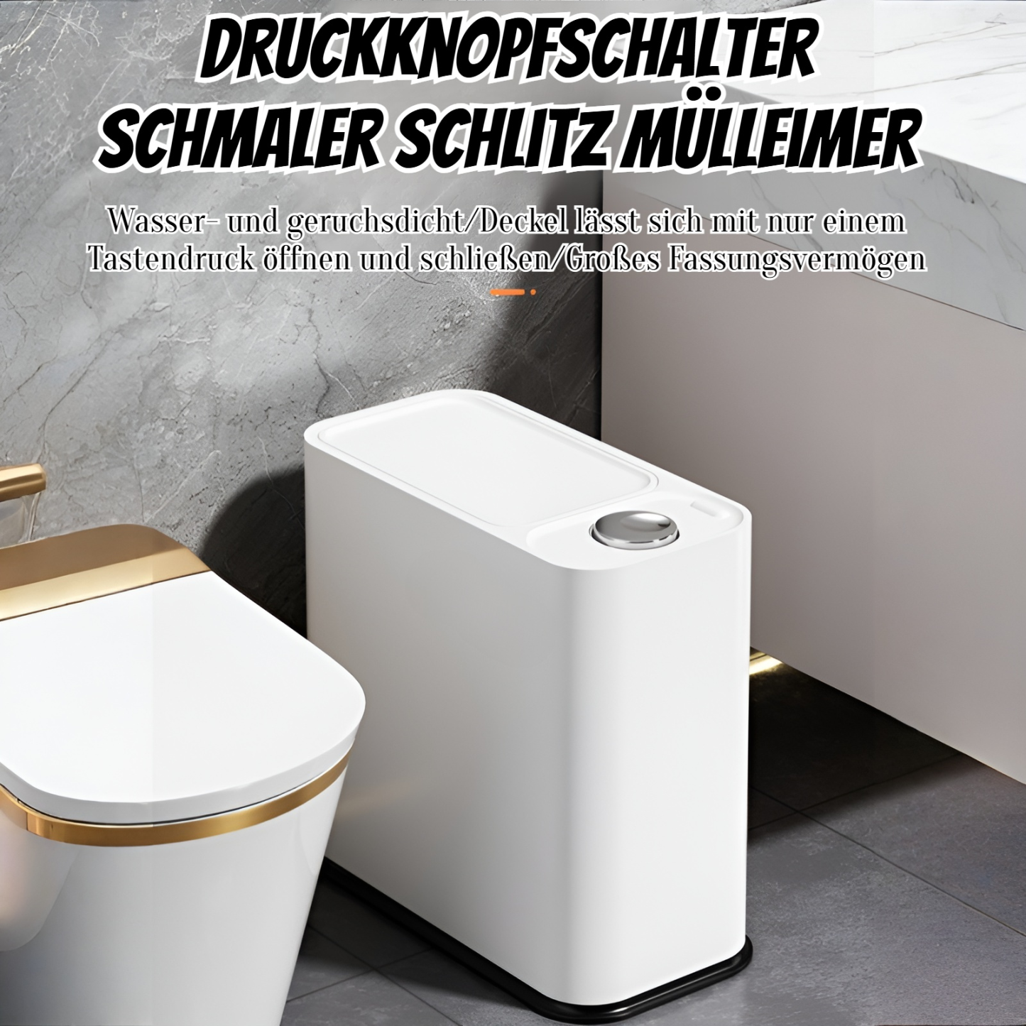 Druckknopfschalter Schmalschlitz-Mülleimer macht die Hände nicht schmutzig Multifunktions-Mülleimer 