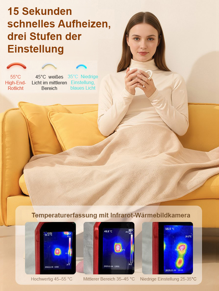 Graphen-Heizdecke: Wärmt Ihr Bett in 1 Minute 🔥 Aus superweichem, hochwertigem Flanell. 🛏️