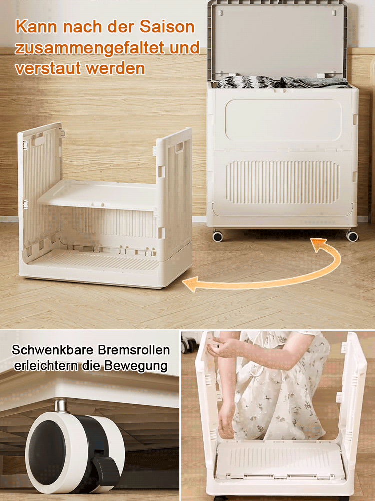 Platz für 50 Kleidungsstücke! ✨ Die faltbare XL-Aufbewahrungsbox mit Rollen. Keine Montage, sofort startklar! 📦💨