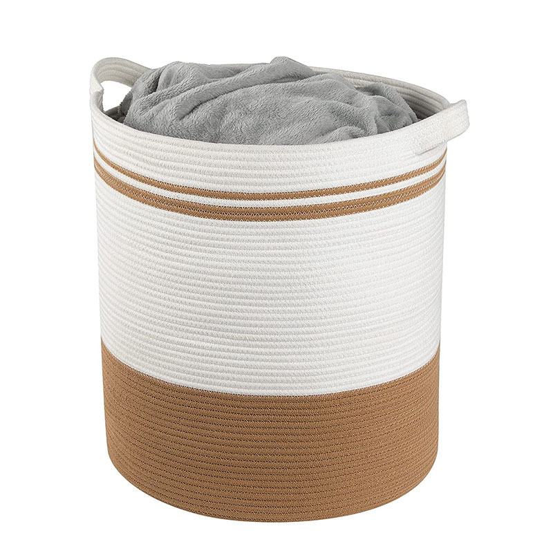 Baumwollseil Wäschekorb Korb Magazin Snacks Lagerung Haushalt Eimer Lagerung Korb Lagerung Korb Webe