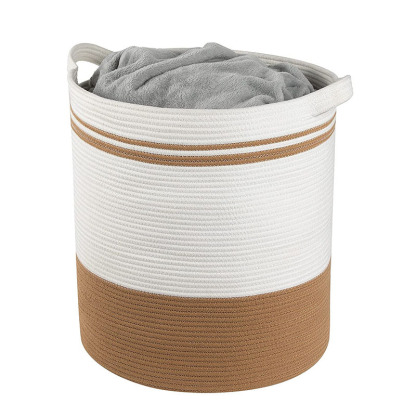 Baumwollseil Wäschekorb Korb Magazin Snacks Lagerung Haushalt Eimer Lagerung Korb Lagerung Korb Webe