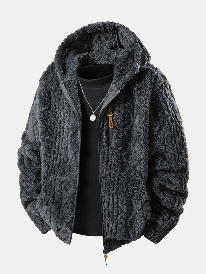 🔥🔥New Autumn/Winter Teddy Bear Hooded Fleece Zip-Up Jacket for Men