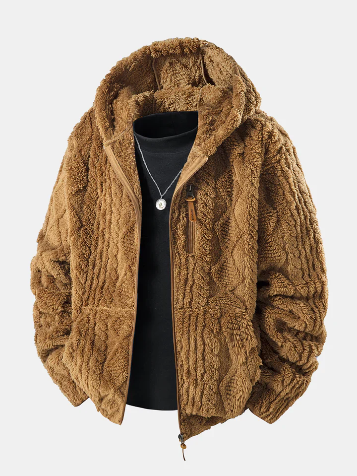 🔥🔥New Autumn/Winter Teddy Bear Hooded Fleece Zip-Up Jacket for Men