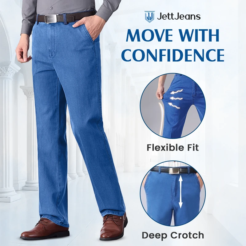 JettJeans3 - Men's Classic Straight Fit Stretch Jeans