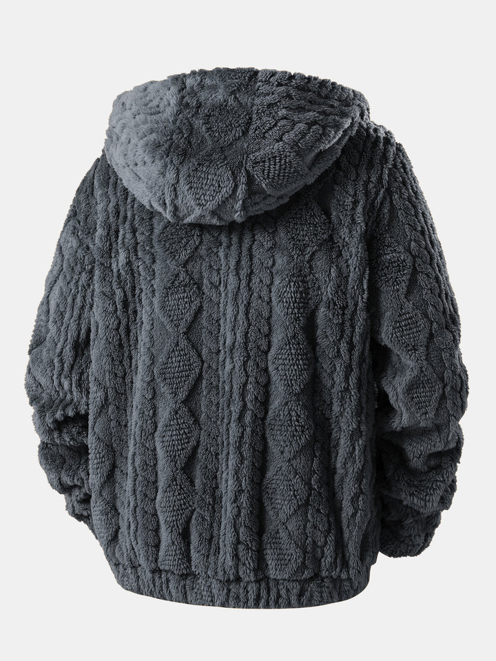 🔥🔥New Autumn/Winter Teddy Bear Hooded Fleece Zip-Up Jacket for Men