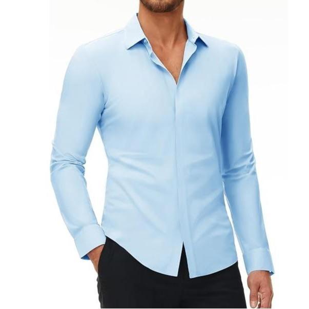 New Men’s 16-Way Stretch Slim Fit Dress Shirt, Wrinkle-Free