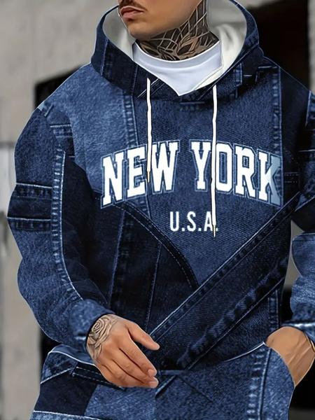 Men's Fall Winter Hooded Sweatshirt & Pants Set