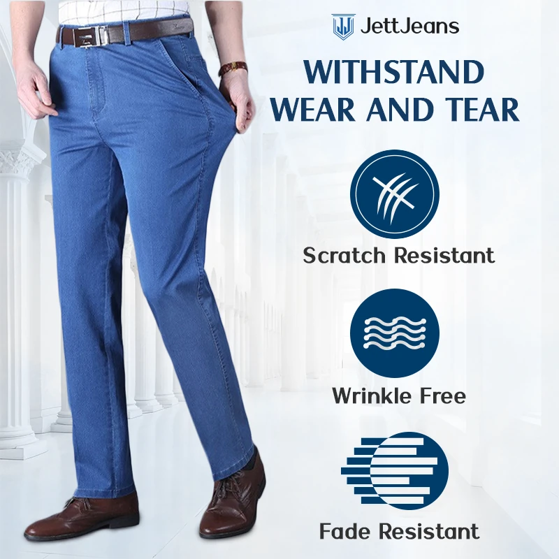JettJeans3 - Men's Classic Straight Fit Stretch Jeans