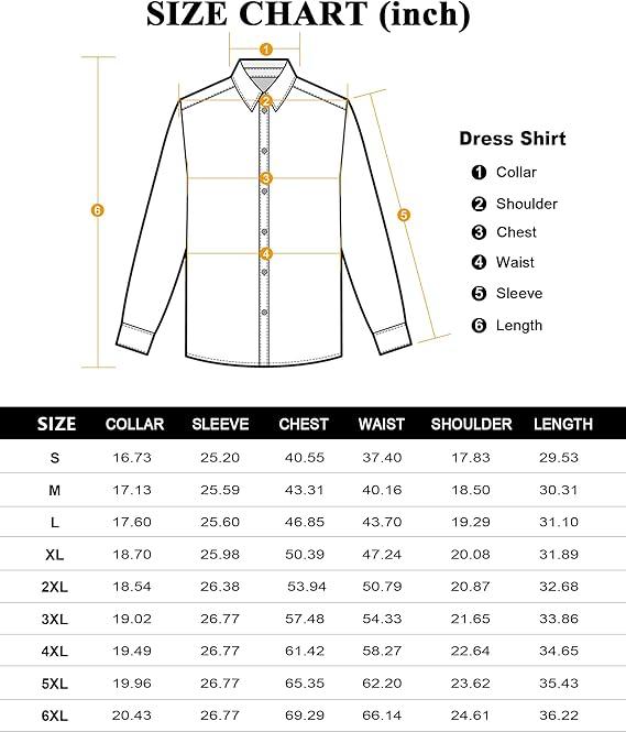 Alimens&Gentle Dress Shirts 16-Way Stretch Slim Fit Long Sleeve Button Down Shirts Wrinkle Free Traveler Shirts