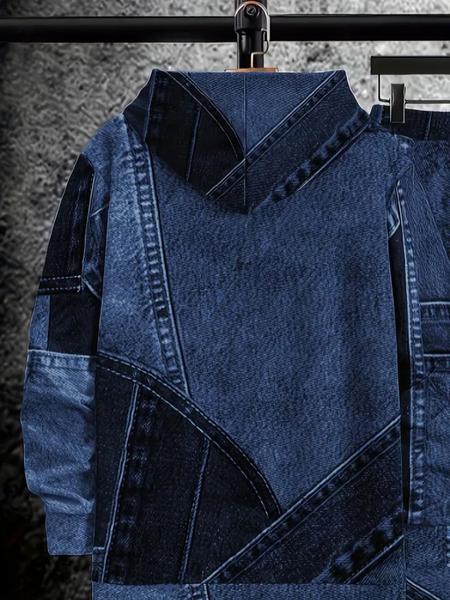 Men's Fall Winter Hooded Sweatshirt & Pants Set