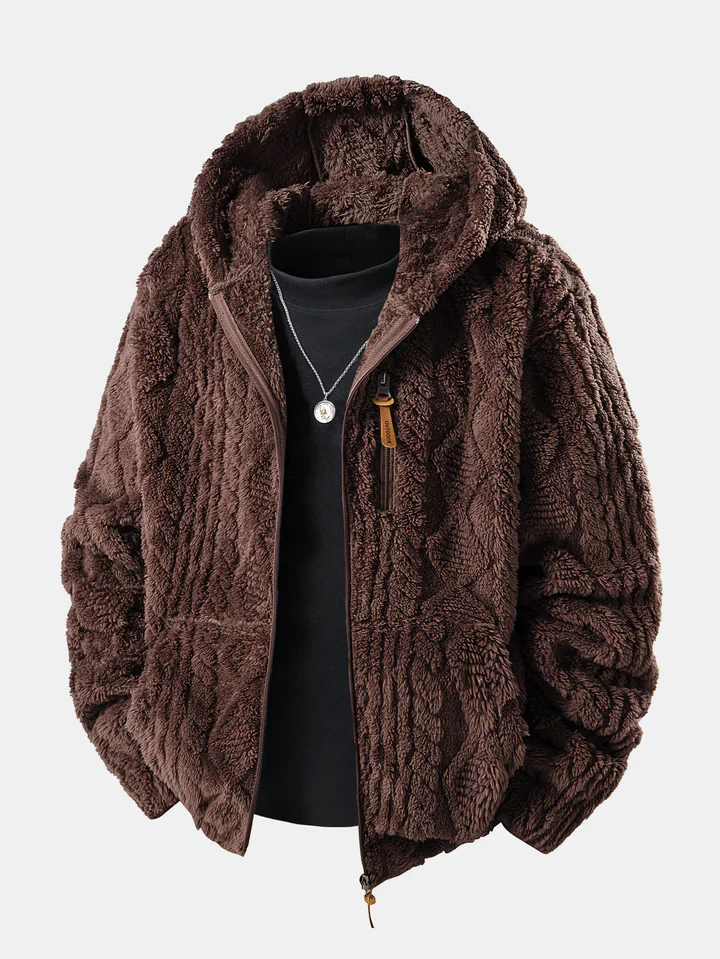 🔥🔥New Autumn/Winter Teddy Bear Hooded Fleece Zip-Up Jacket for Men