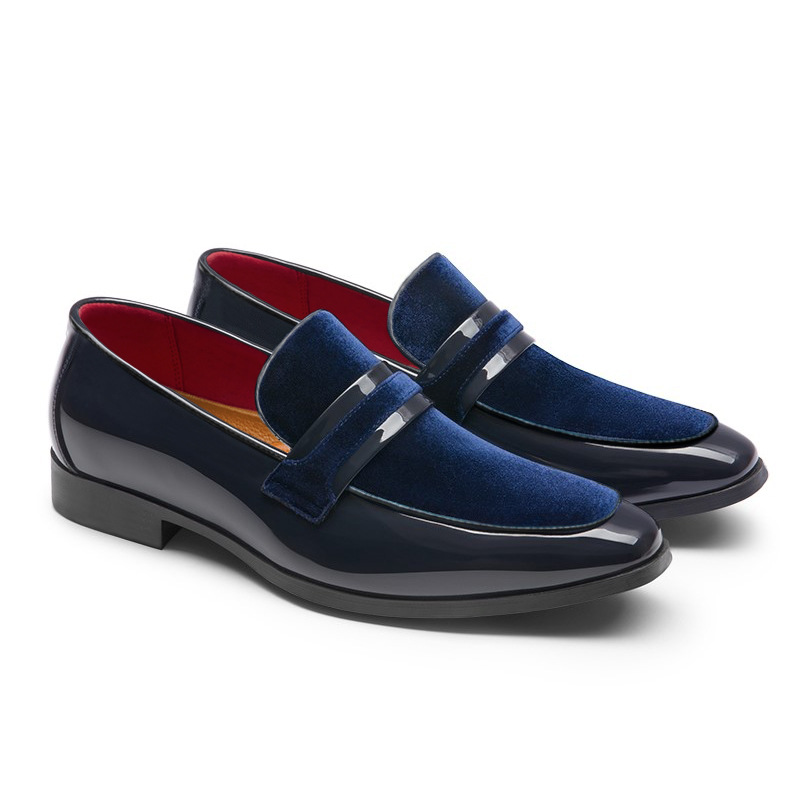 🥿 Men's Velvet Patent Leather Penny Loafers
