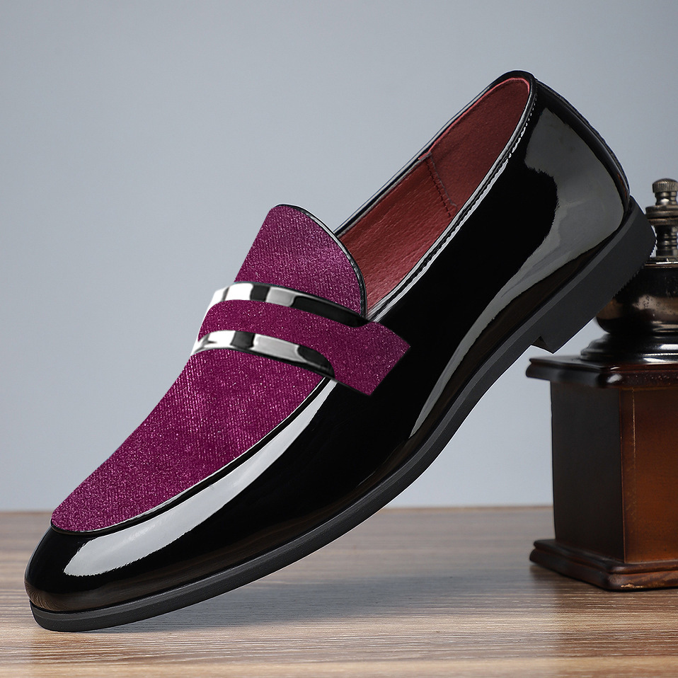 🥿 Men's Velvet Patent Leather Penny Loafers