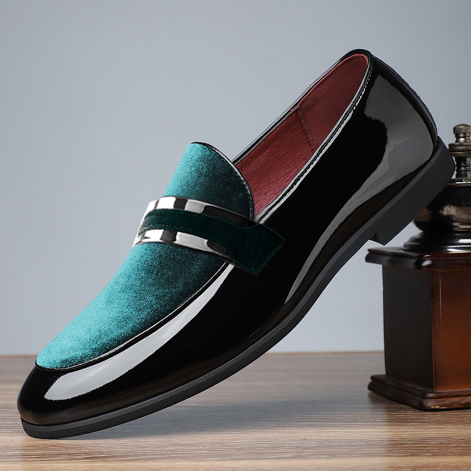 🥿 Men's Velvet Patent Leather Penny Loafers