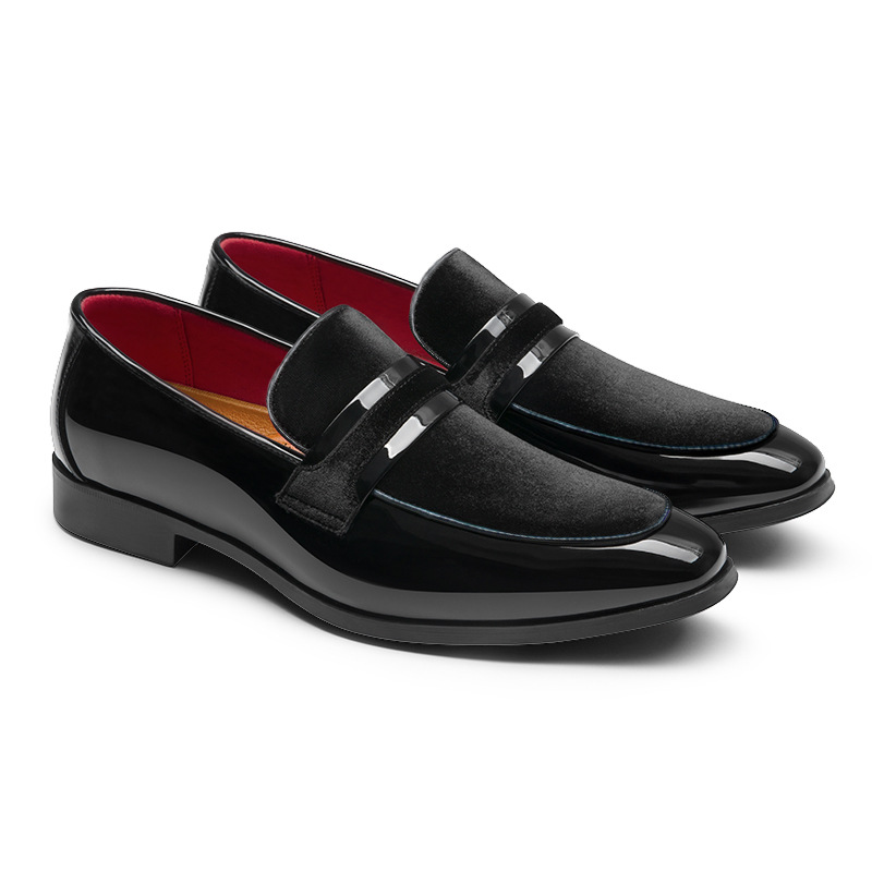 🥿 Men's Velvet Patent Leather Penny Loafers