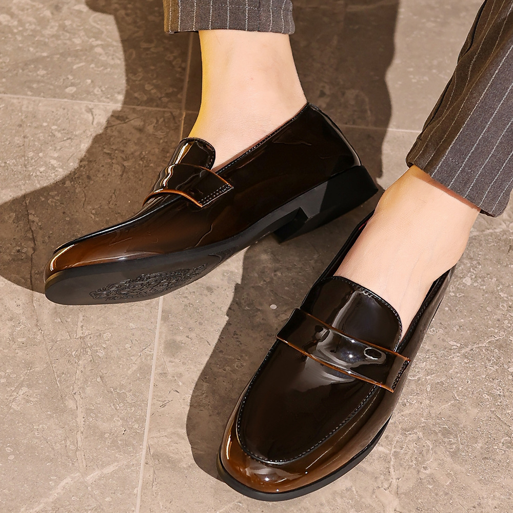 🥿 Men's Velvet Patent Leather Penny Loafers