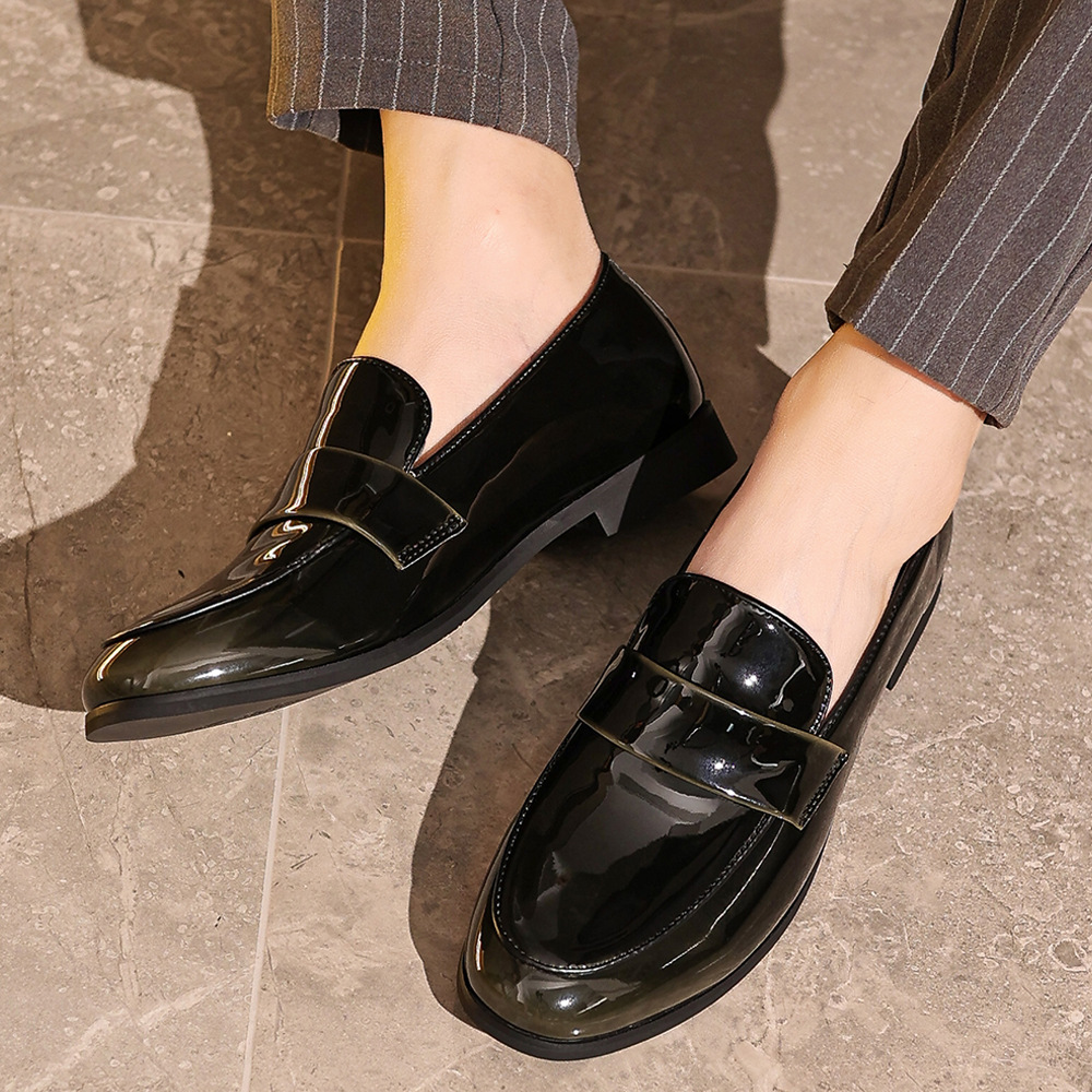 🥿 Men's Velvet Patent Leather Penny Loafers