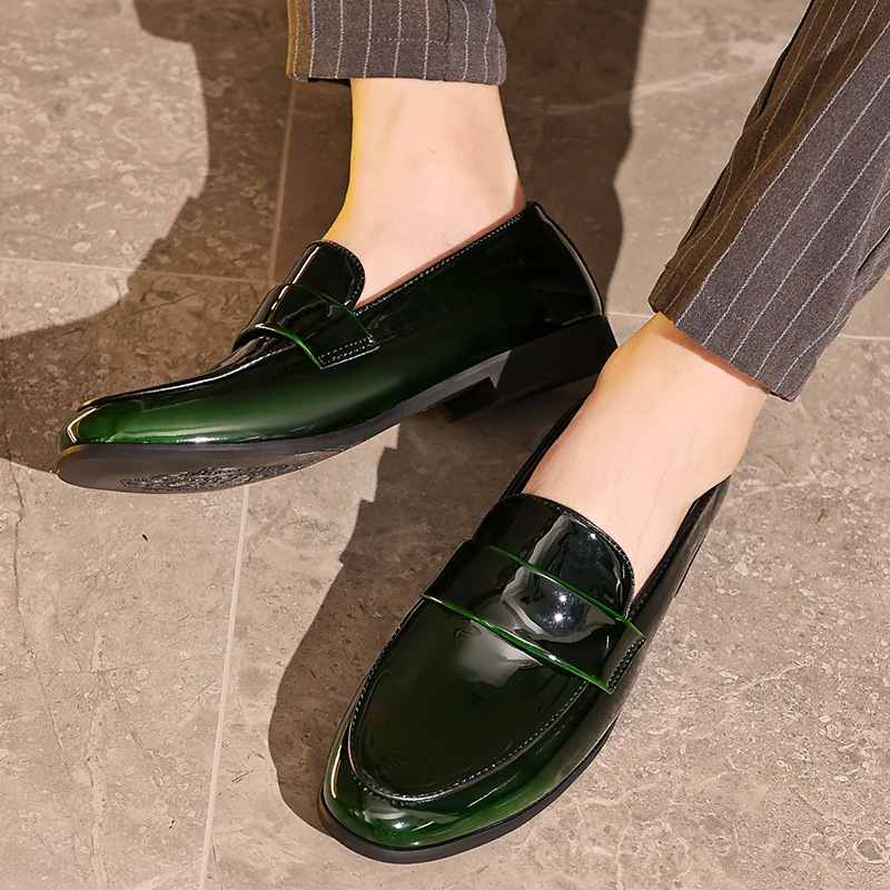 🥿 Men's Velvet Patent Leather Penny Loafers