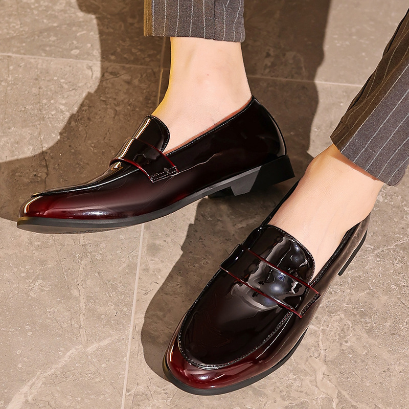 🥿 Men's Velvet Patent Leather Penny Loafers