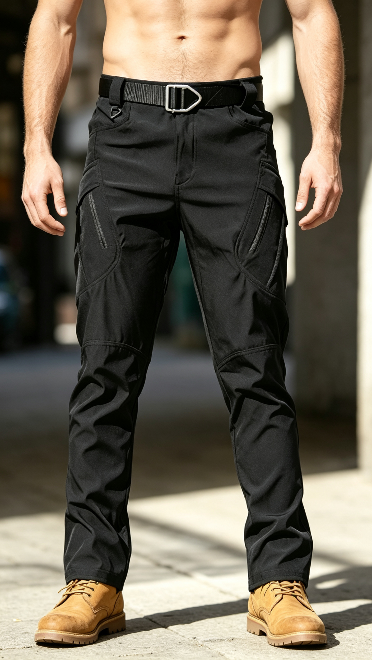 Men's Tactical Cargo Pants - Water-Resistant Stretch Work Pants with Multi-Pockets for Mature Men