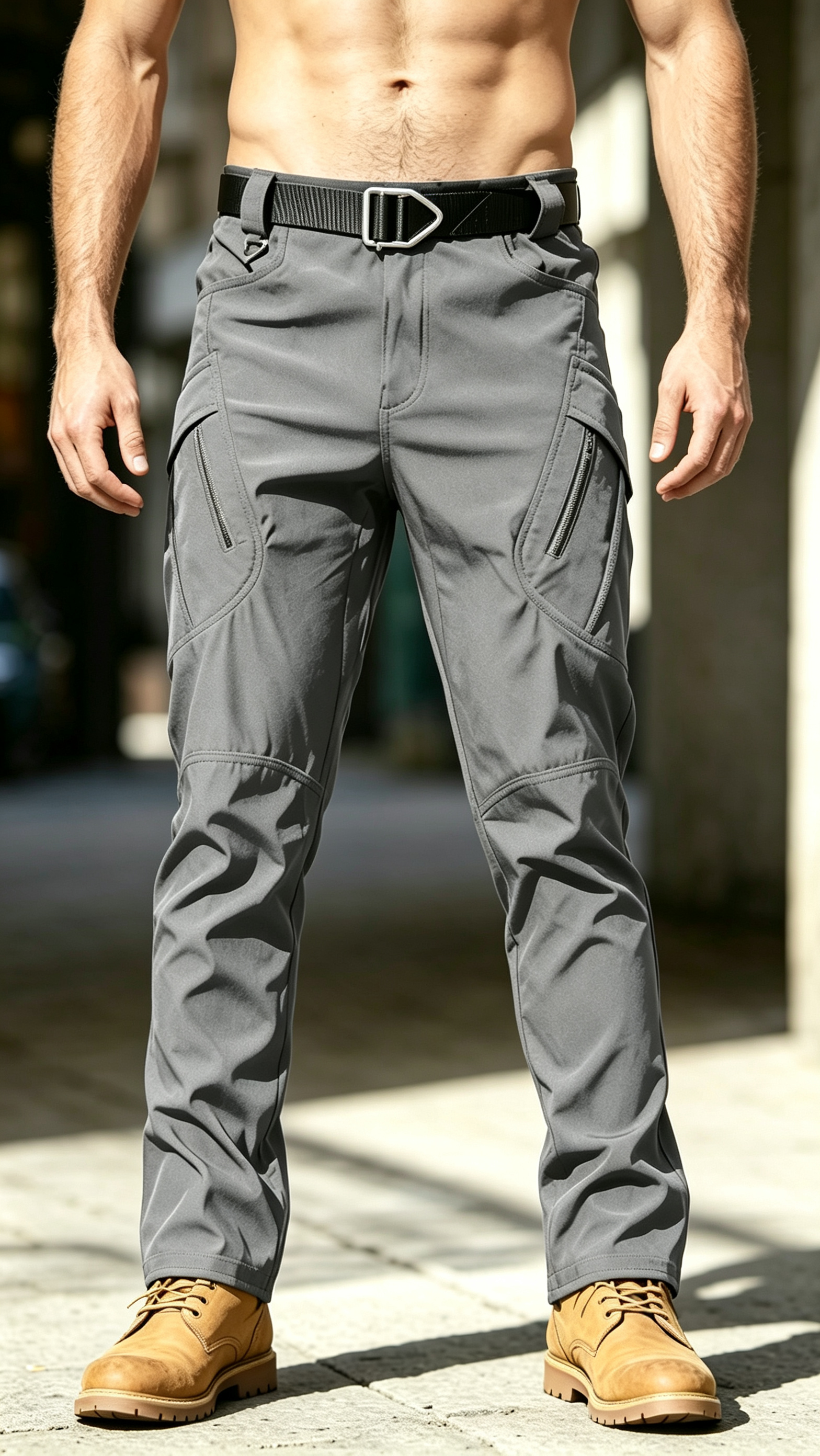 Men's Tactical Cargo Pants - Water-Resistant Stretch Work Pants with Multi-Pockets for Mature Men