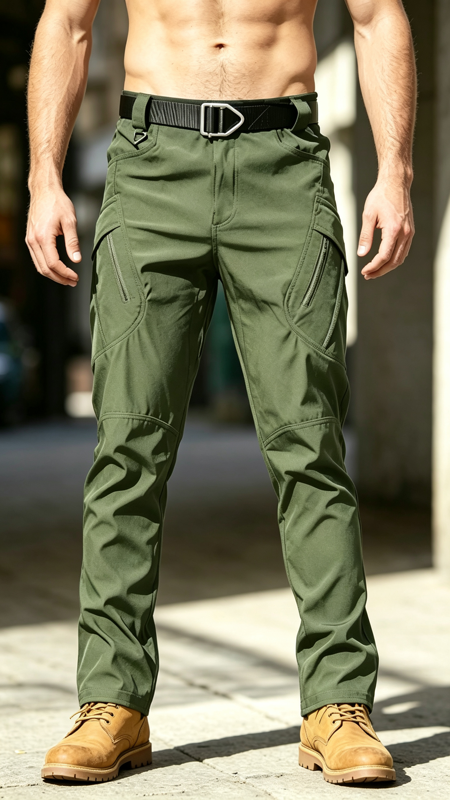 Men's Tactical Cargo Pants - Water-Resistant Stretch Work Pants with Multi-Pockets for Mature Men