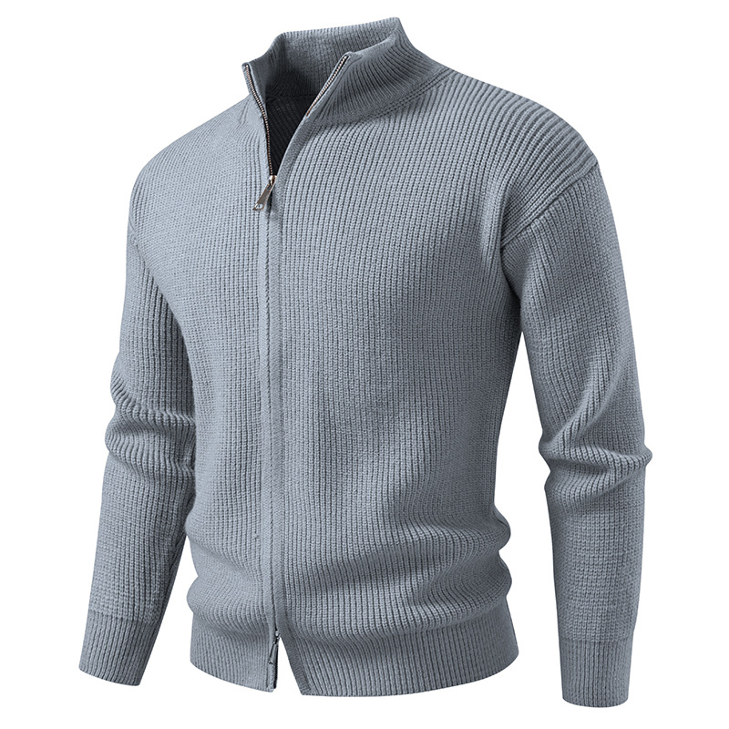New men's knitted cardigan, warm business jacket.