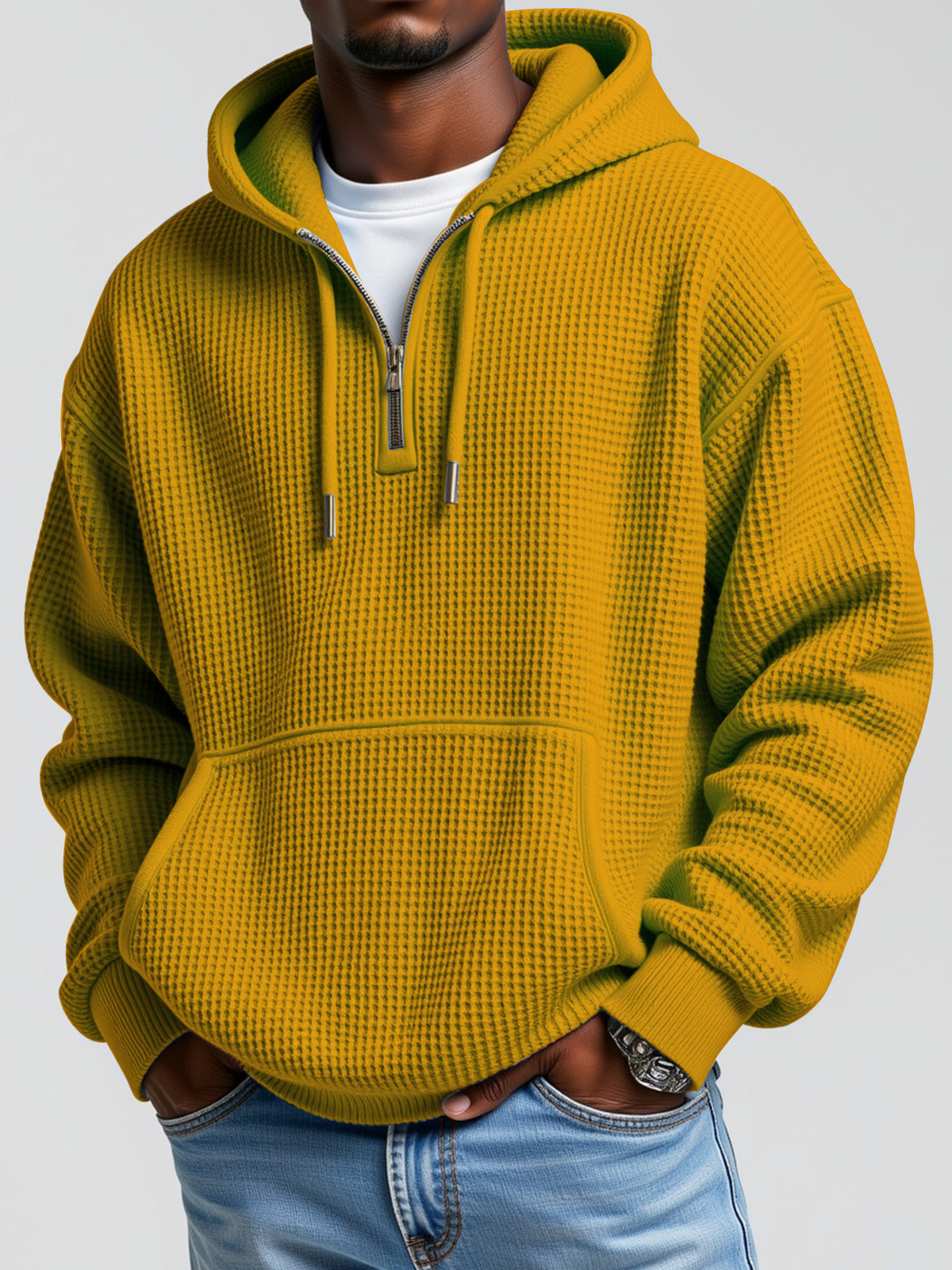 Men's Fashion Casual Zipper Pocket Long Sleeve Sweatshirt