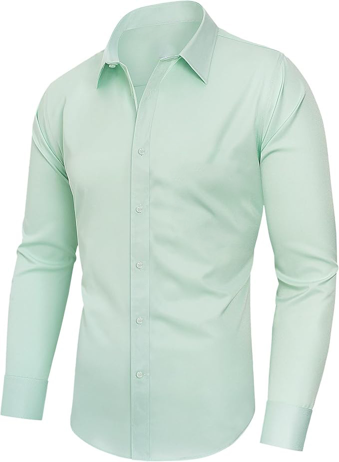 New Men’s 16-Way Stretch Slim Fit Dress Shirt, Wrinkle-Free