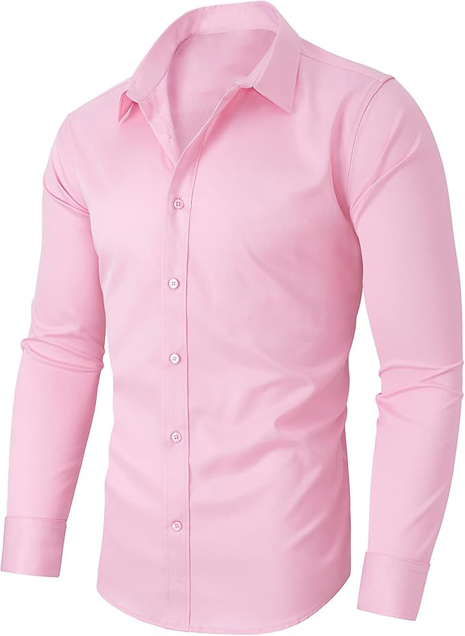 New Men’s 16-Way Stretch Slim Fit Dress Shirt, Wrinkle-Free