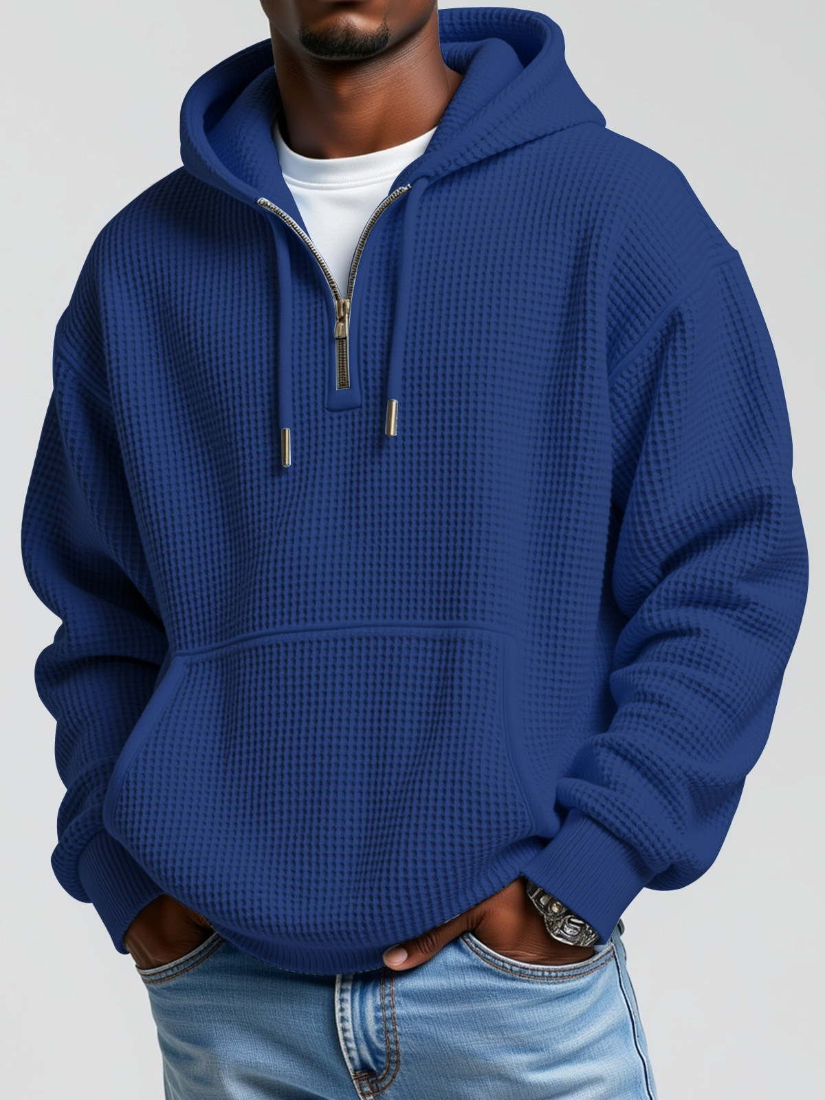 Men's Fashion Casual Zipper Pocket Long Sleeve Sweatshirt