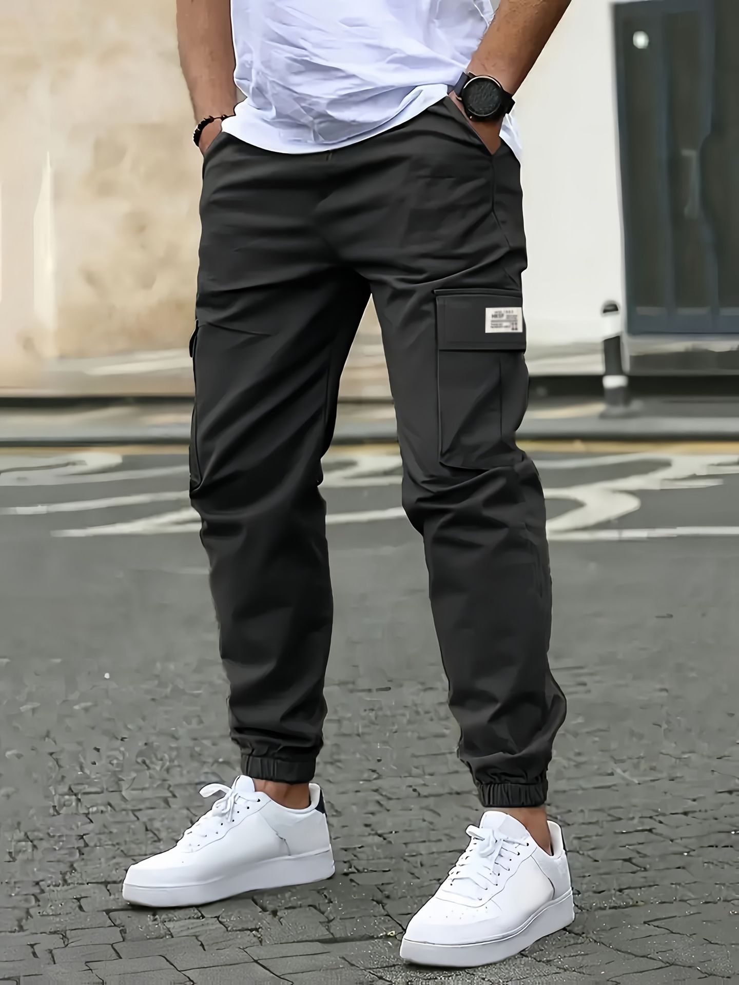 Men's loose-fitting multi-pocket work pants