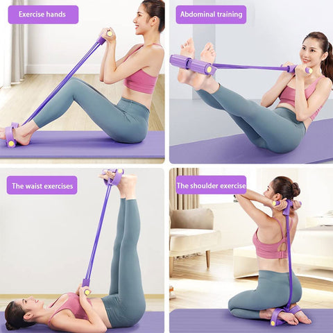 Pedal resistance band full body exercise positions