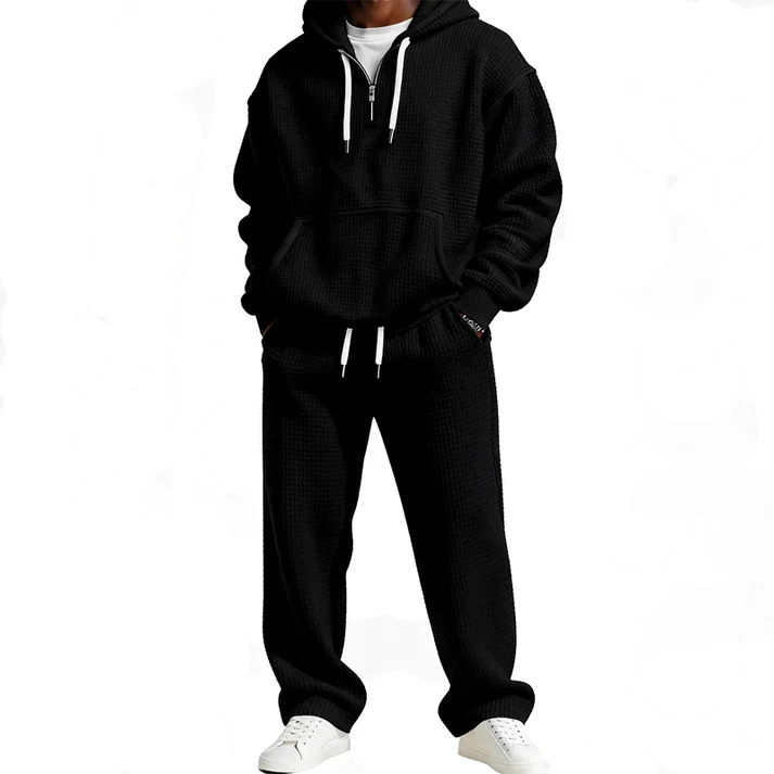 Men's Hooded Pullover & Sweatpants Set（Limited-time custom logo design）