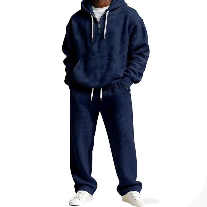 Men's Hooded Pullover & Sweatpants Set（Limited-time custom logo design）