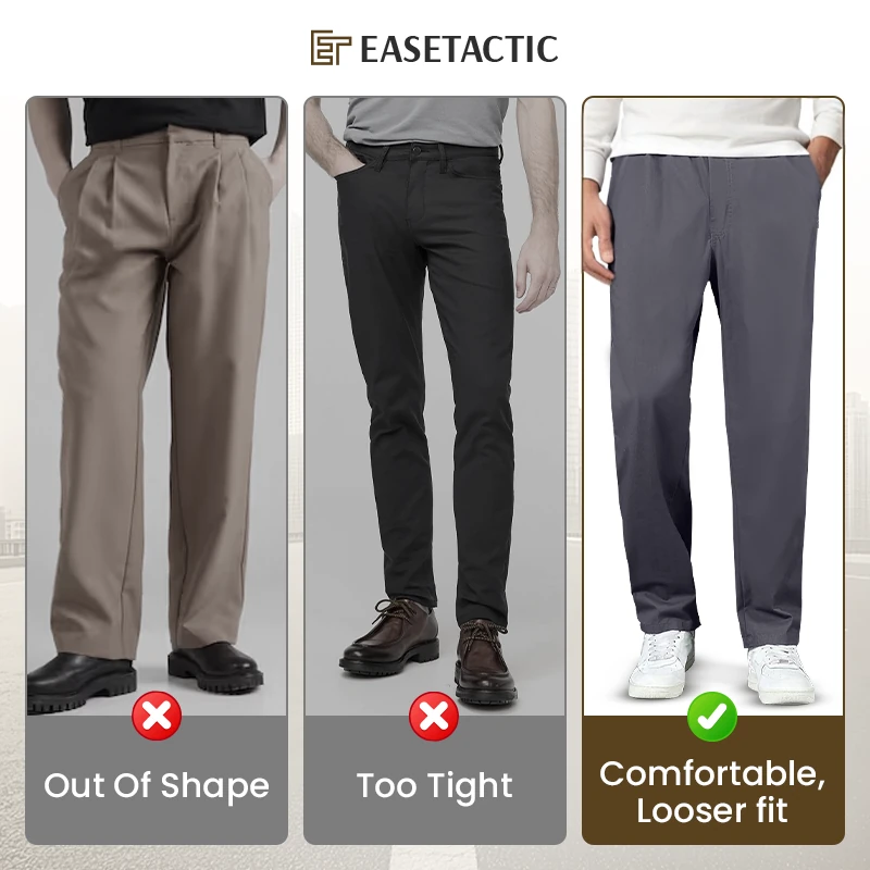 EaseTactic - Flex Fit Zipper-Pocket Durable Pants