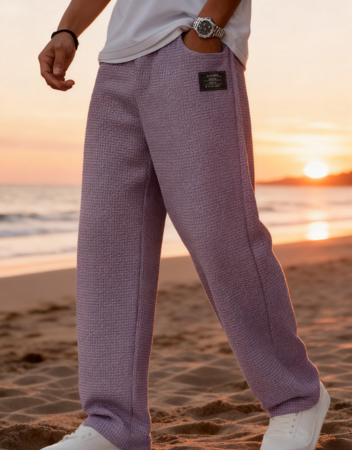 New Men's Casual Waffle Fashion Men's Trousers