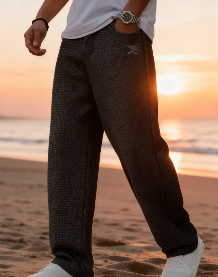 New Men's Casual Waffle Fashion Men's Trousers