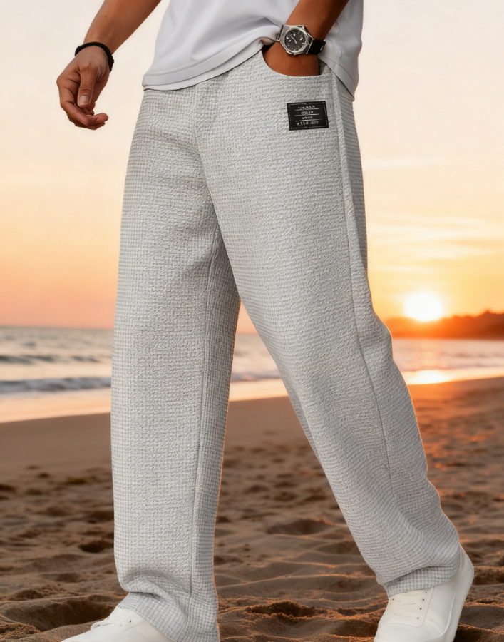 New Men's Casual Waffle Fashion Men's Trousers