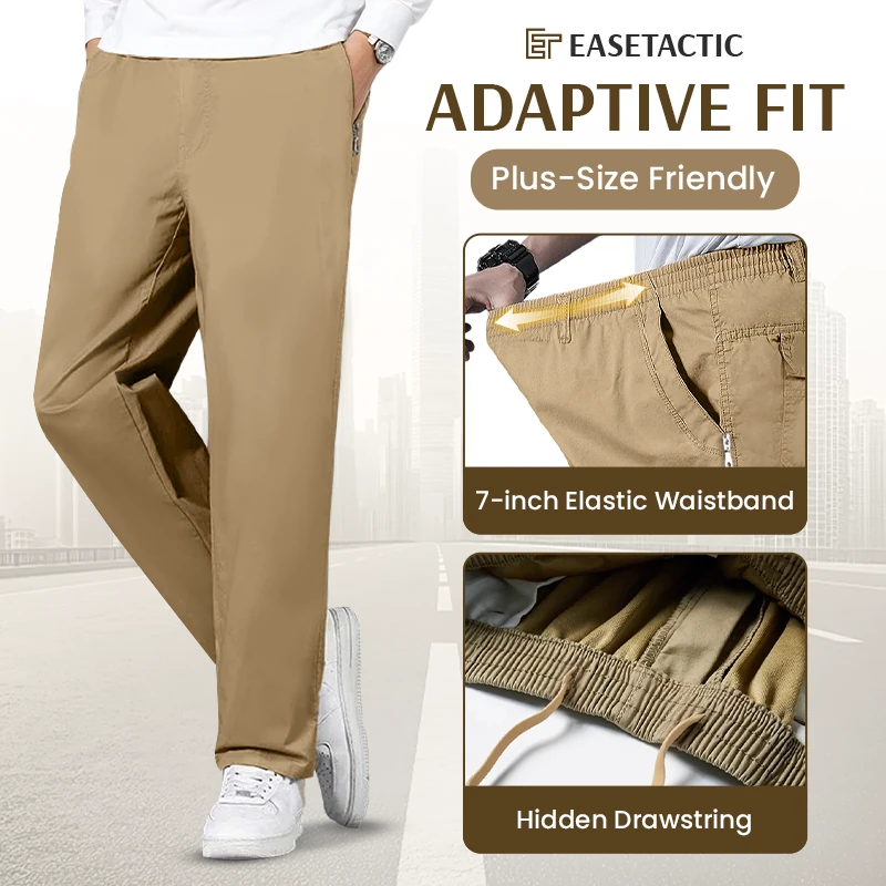EaseTactic - Flex Fit Zipper-Pocket Durable Pants